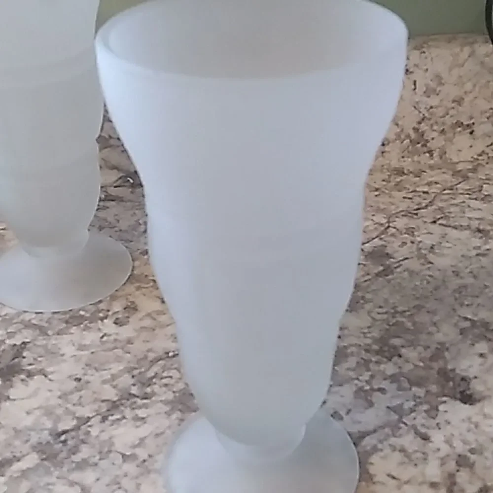 Frosted White  Soda Glasses